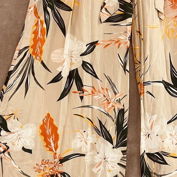 Patrons of Peace Pants Womens Large Floral Wide Leg Pleated Boho Pockets Rayon - Picture 2 of 16